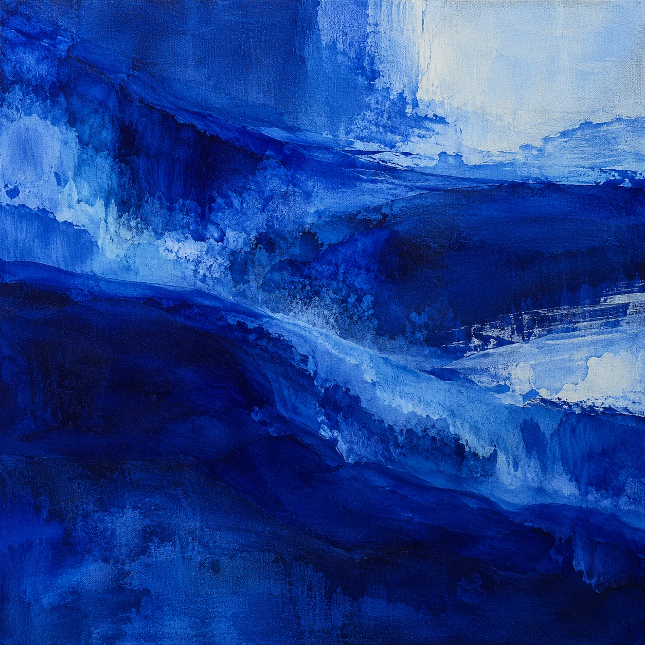 Blue, held open, acrylic on canvas by Elias Nord